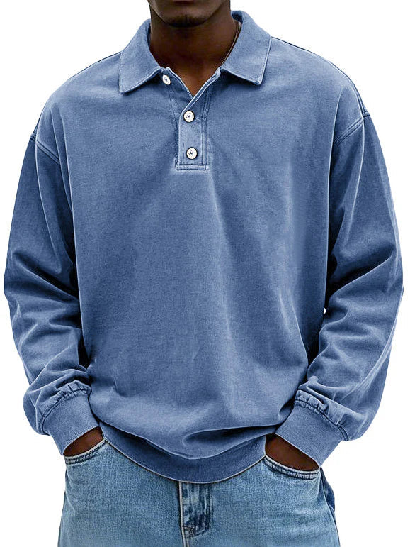 Kasper | Moderigtig langærmet poloshirt