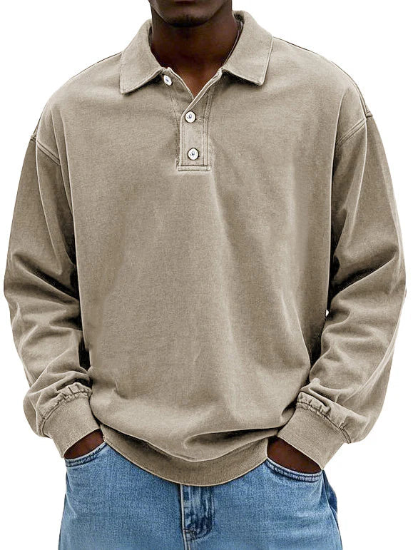 Kasper | Moderigtig langærmet poloshirt