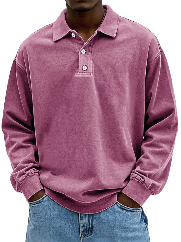 Kasper | Moderigtig langærmet poloshirt