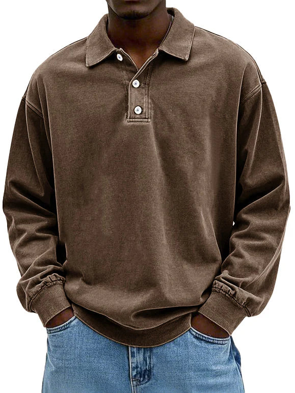Kasper | Moderigtig langærmet poloshirt