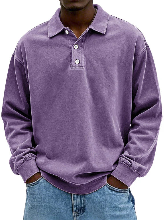 Kasper | Moderigtig langærmet poloshirt