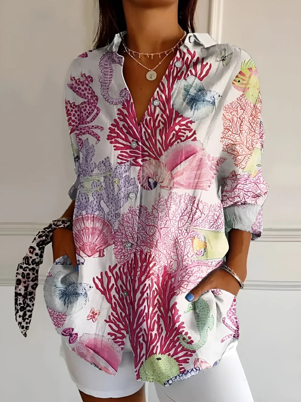 Jytte™ Blød bluse med print